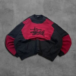 Y2K Vintage Oversized Stussy Sweater Streetwear Crewneck